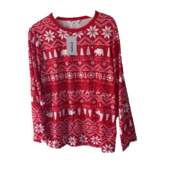 PatPat Men’s Pajama Set Size M Red Christmas 2 Piece Long Sleeve Sleepwear NEW - Picture 4 of 14